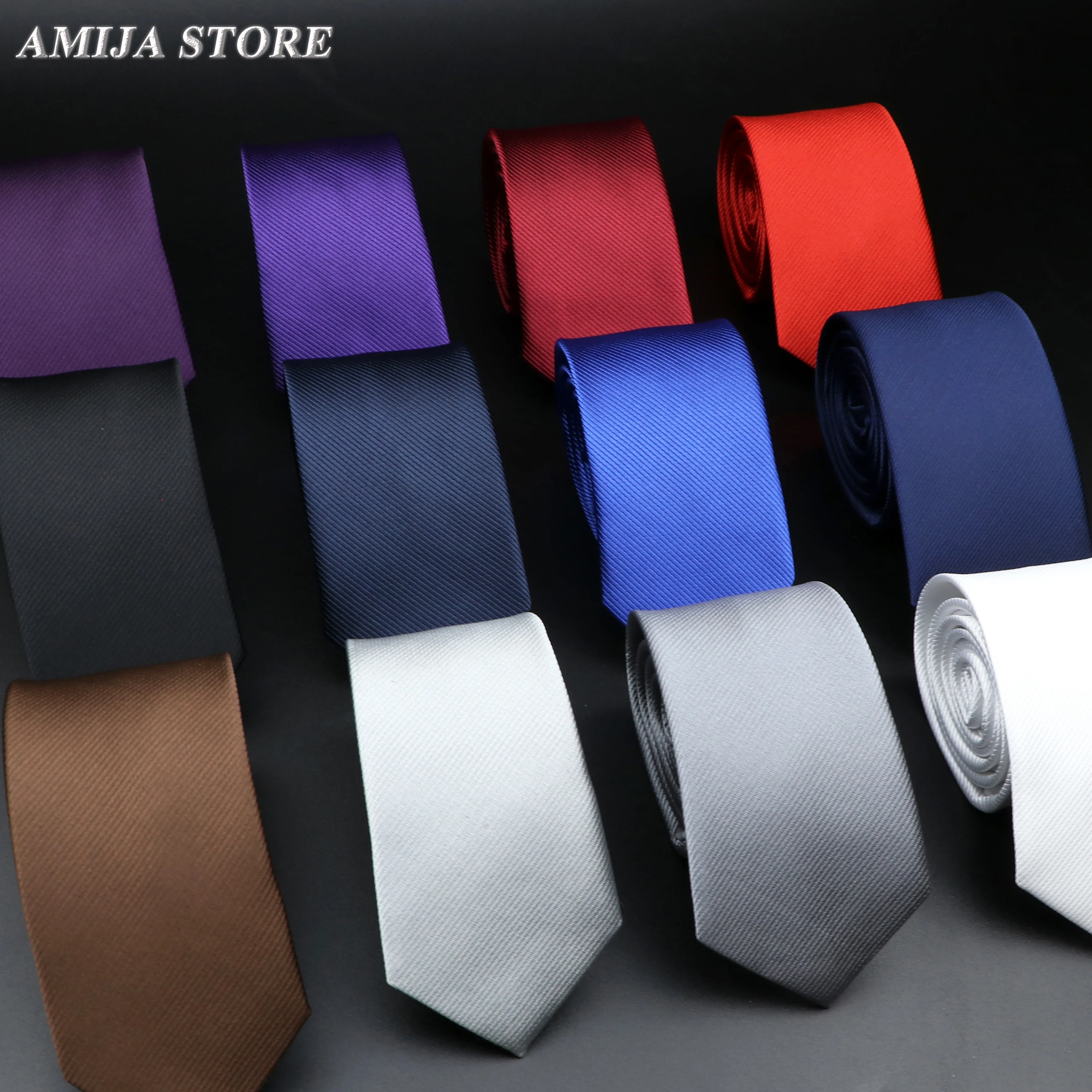 

Classic Threaded Tie For Men Formal Skinny Neckties Men's Solid Colorful Wedding Office Ties 2.5inch Gentleman Narrow Gravata