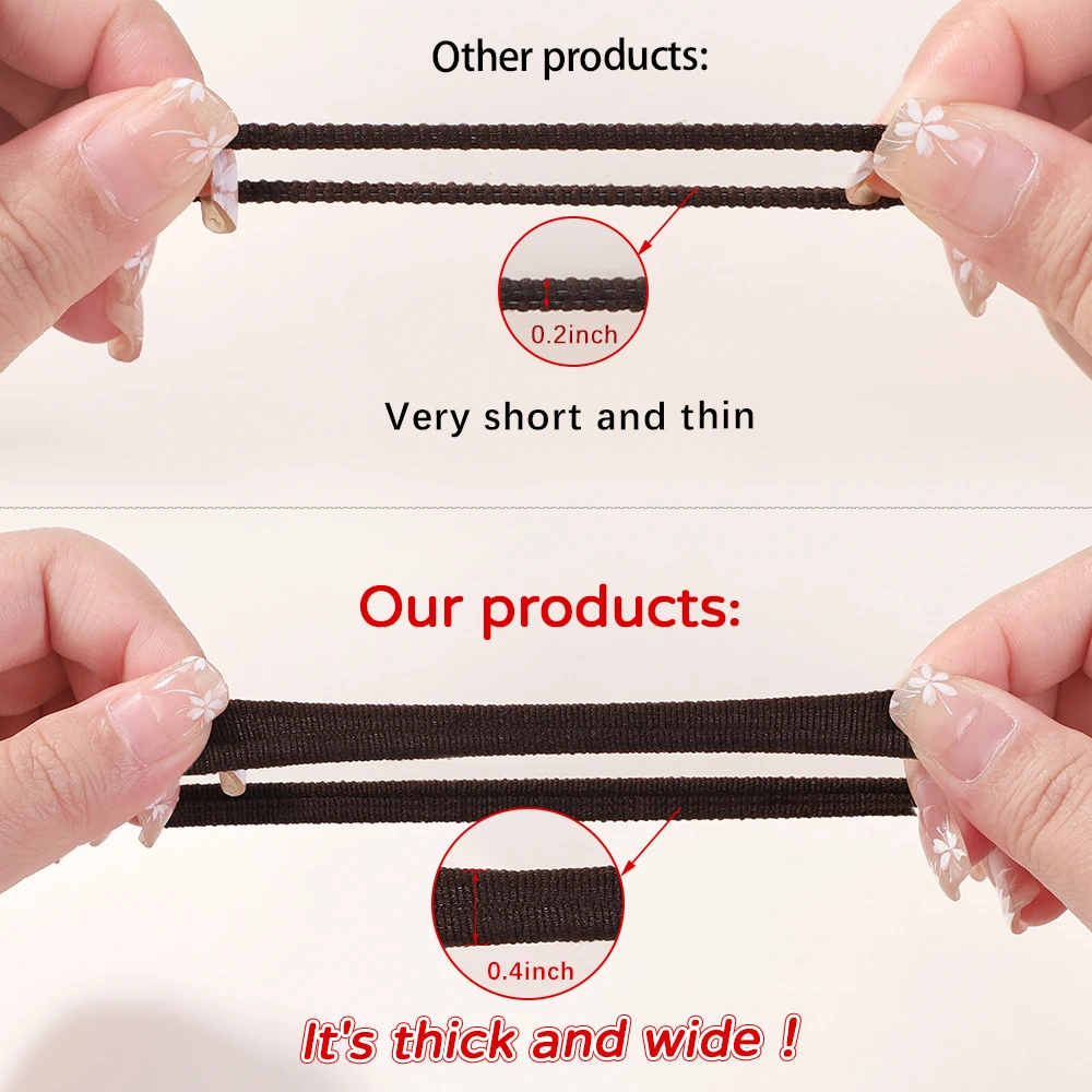 High Elastic Hair Bands for Women Girls Black Basic Hair Tie Headband Simple Ponytail Holder Headwear Hair Accessories