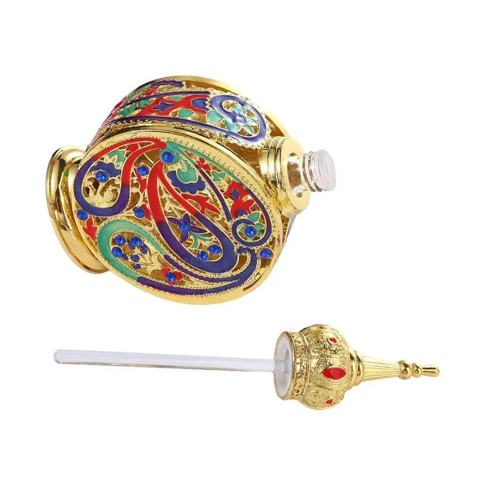 Mini botellas rellenables de estilo árabe para boda de Oriente Medio antiguo de Metal, botellas cuentagotas, botella de aceites esenciales