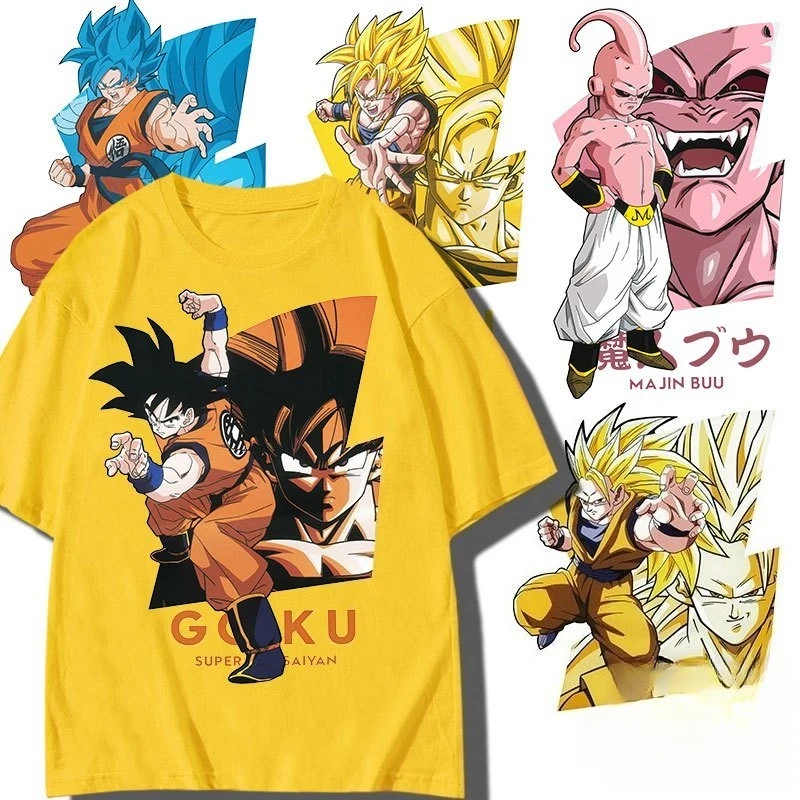 2026 Sommer Dragon Ball Retro Reine Baumwolle Fitness T-Shirt Herren Oversize Kurzarm Familien-Unisex Kinder Freizeithemd