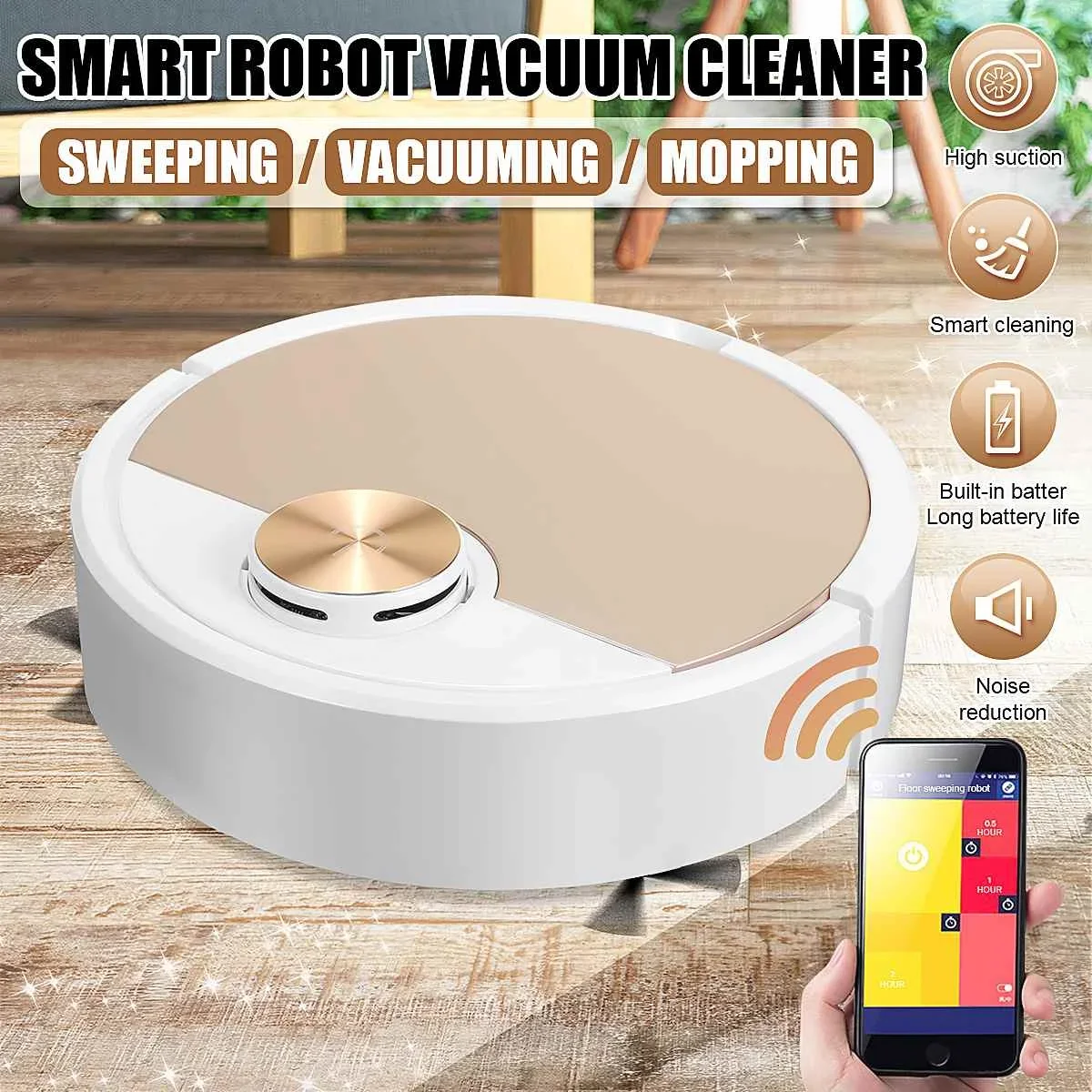 Automatic Robot Wireless Sweeping Vacuum Cleaner Dry Wet Cleaning Machine Charging Intelligent Vacuum Cleaner App Control Smart