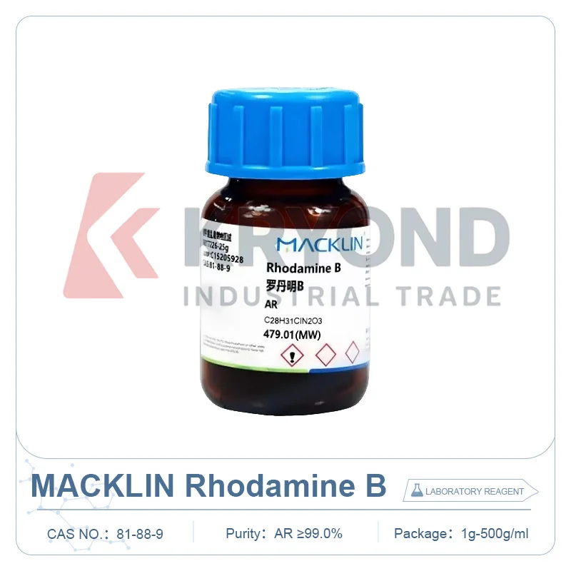 MACKLIN Rodamina B AR Grado Analítico Rojo Rosa B CAS 81-88-9 Reactivo de Laboratorio para Investigación de Colorantes, Pruebas y Preparación de Muestras 1g 500g