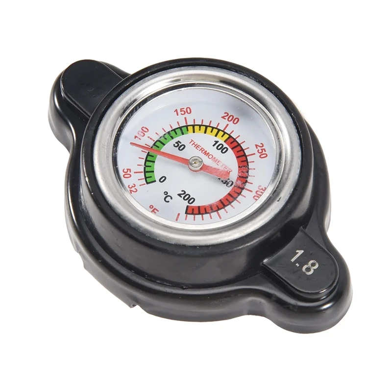 High Pressure Radiator Cap With Temperature Gauge, 1.8 Bar Radiator Cap 25.6Psi For Honda, Kawasaki, Suzuki, Yamaha