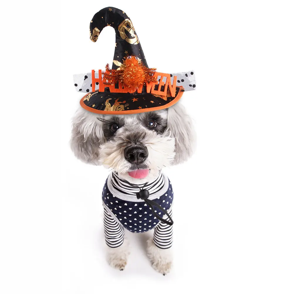 

Set Pumpkin Pattern Headdress Cat Headgear Felt Cloth Halloween Pet Costume Accessories