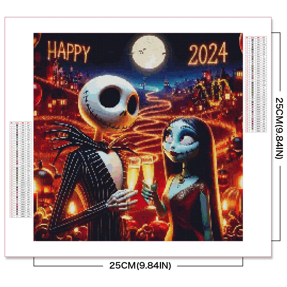 Disney New Diamond Embroidery Jack Cartoon DIY Soldes Paintings with Rhinestones Mosaic The Nightmare Before Christmas Wall Art