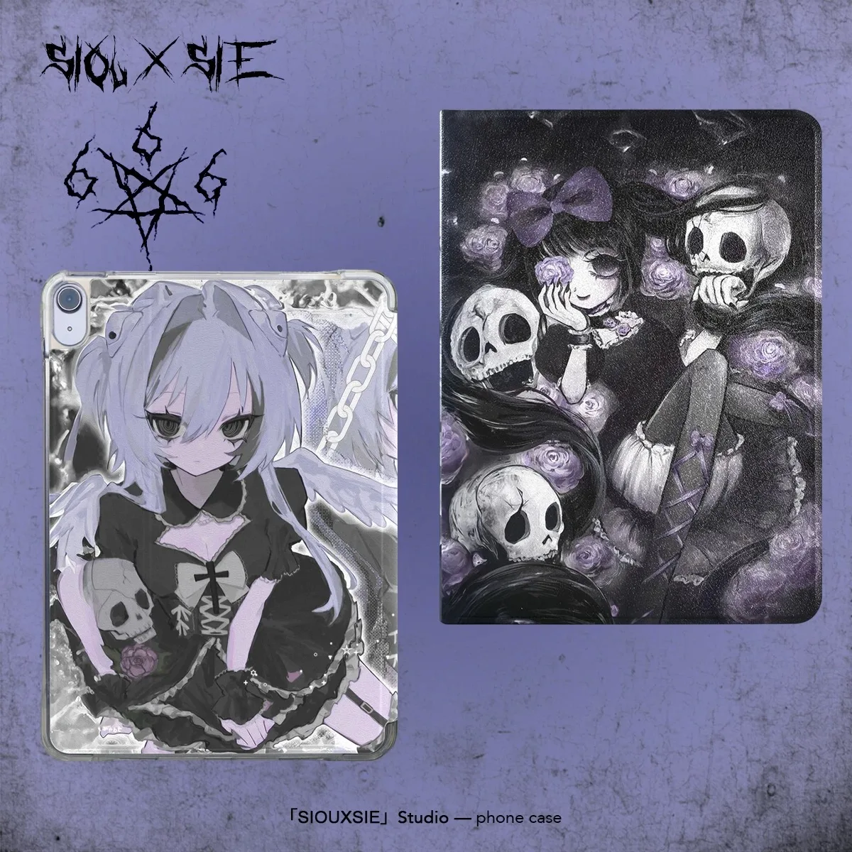 Dark Lolita Gothic style suitable for iPad protective case, magnetic all inclusive anti bending