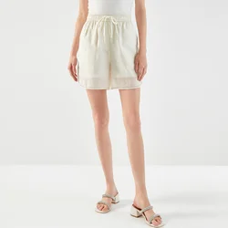 K1417W Luxury Shorts For Women Sports Shorts For Women Snack Shorts Elastic Waist Pockets Beads Snack