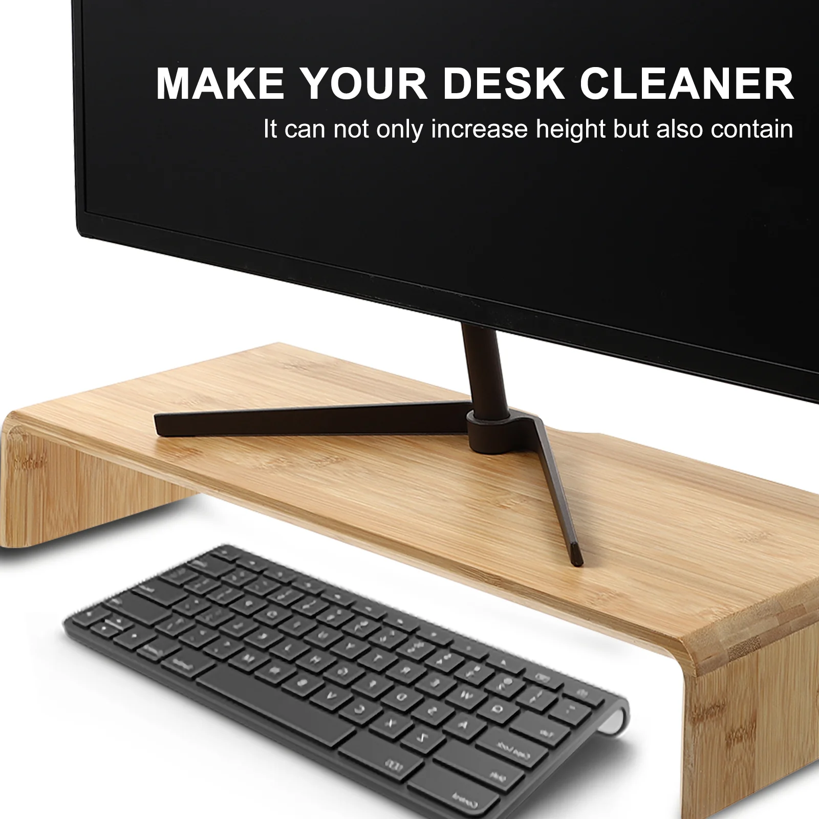 Monitor Stand Computer Desktop Storage Rack Screen Riser Elevating Organizer Shelves