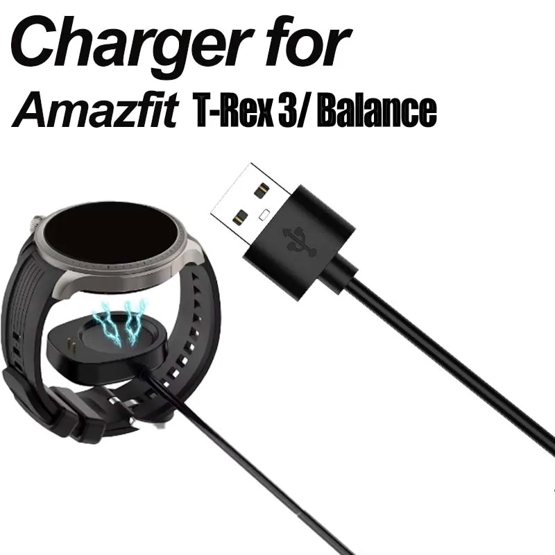 

Док-станция для зарядного устройства для Amazfit T-Rex 3 A2322/Amazfit Balance A2286, зарядный кабель для умных часов, защитный шнур, сменный магнит