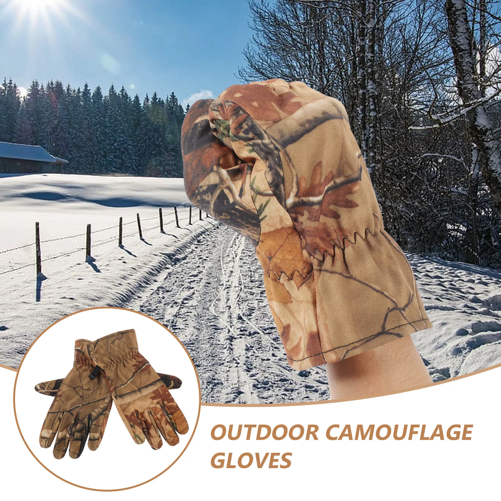 Hunting Gloves Full Finger Warm Outdoor Camouflage Waterproof Non-Slip Anti-Slip Dress for Women