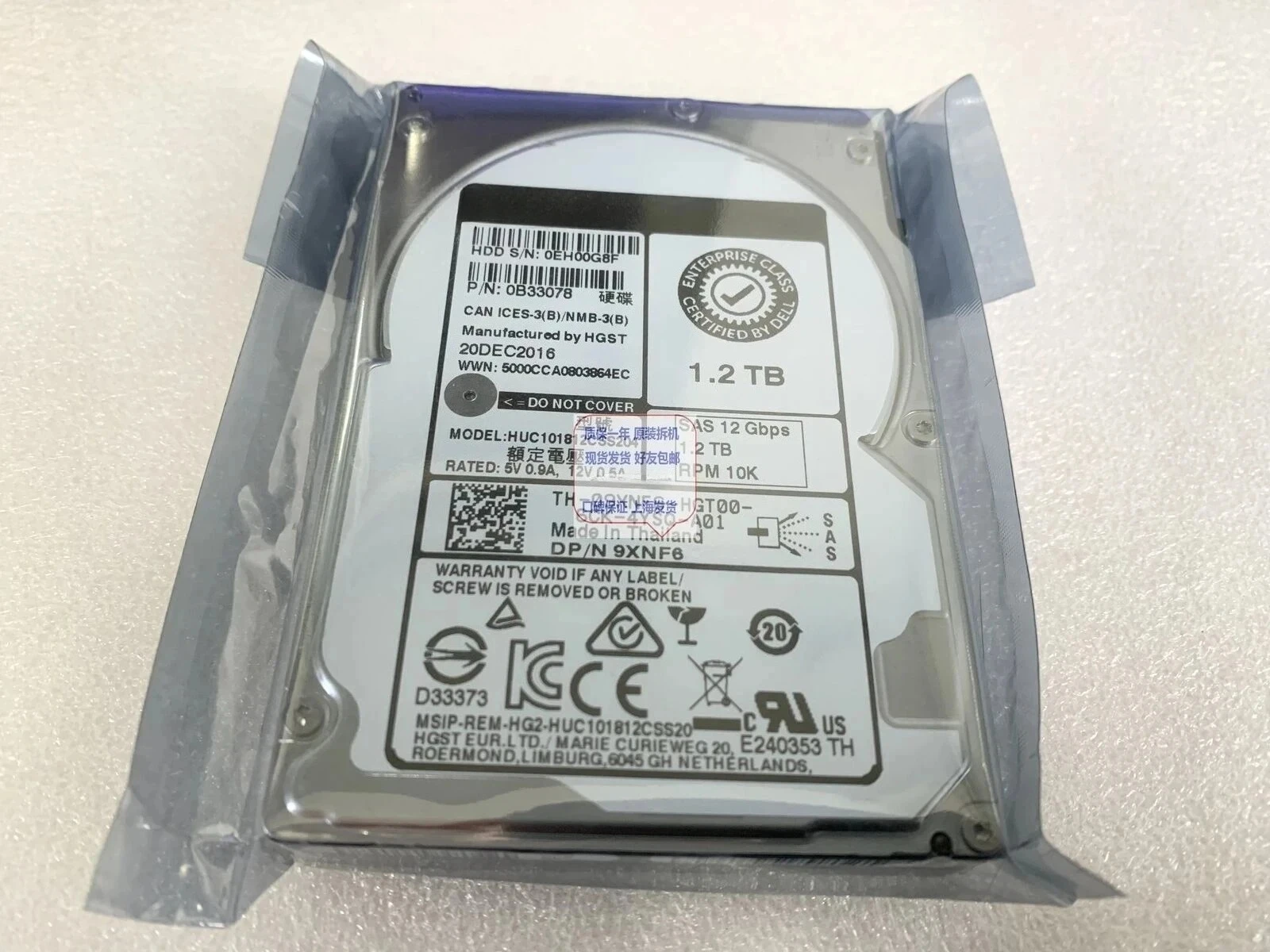

Б/у R740 R730 R640 1.2T 2,5 дюйма 10K 12G HUC101812CSS204 9XNF6