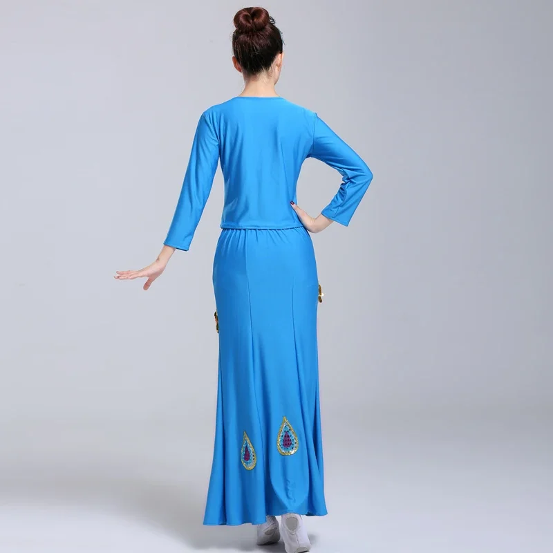 Dai Dance Costume manica lunga tradizionale minoranza pavone danza femminile nazionale coda di pesce avvolgere Hip minoranza vestito da ballo costumi