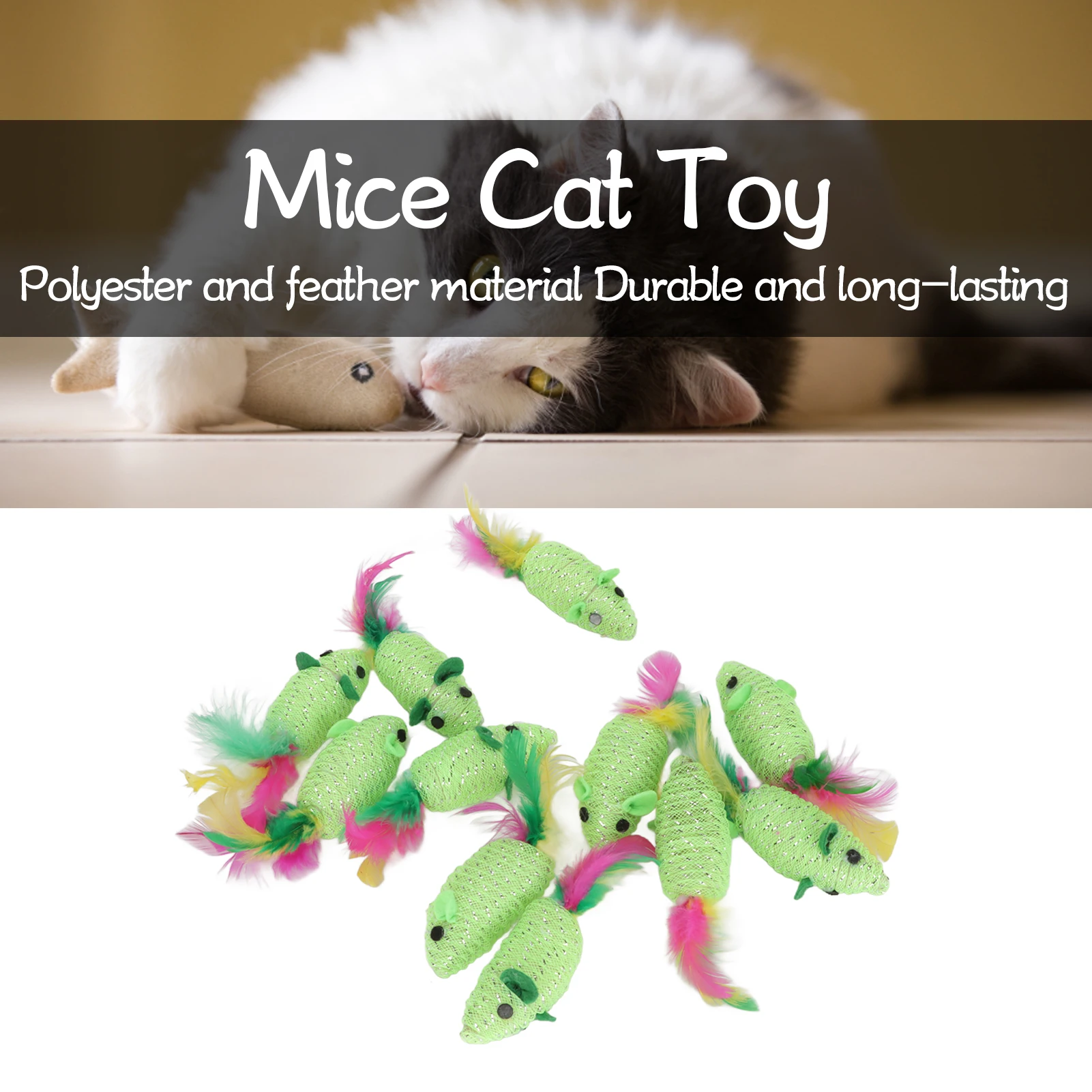 11pcs Mice Cat Toy Multipurpose Squeaky Interactive Cat Toy Mouse For Cats And Kittens