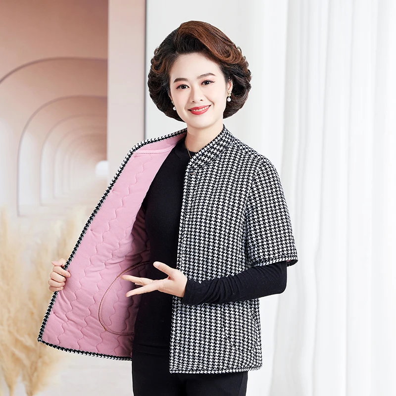 

Утепленный флисовый зимний жилет для мамы, женская одежда, теплый хлопковый материал, повседневная одежда для женщин