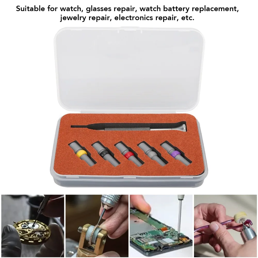 Steel Thick Handle Watch Screwdriver Set Multiple Sizes Silver Heavy Body Watch Repair Driver 0.8-1.6MM Watchmaker Screwdriver
