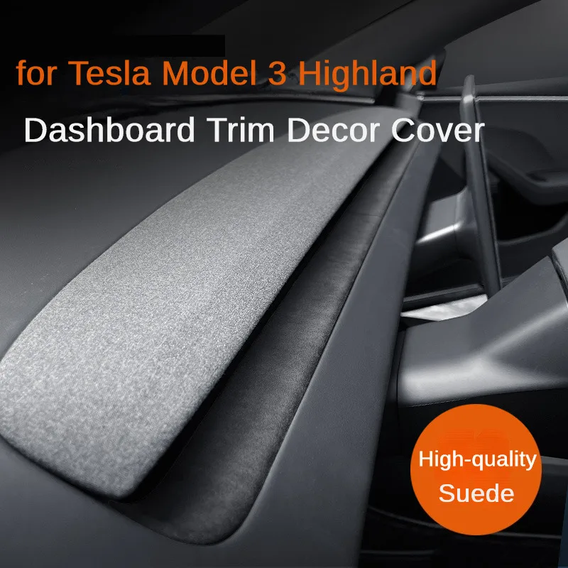 

for Tesla Model 3 Highland 2024 Accessories Suede Dashboard Cover Red Dash Board Panel Trim Decoration Sticker Air Outlet Cover