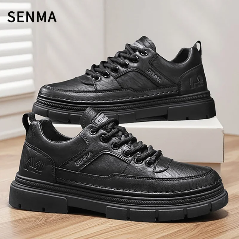 SENMA الرجال أحذية من الجلد عادية أحذية عمل رجالية 2025 جديد الأعمال حذاء كاجوال مقاومة للاهتراء أحذية رياضية مريحة عدم الانزلاق #2
