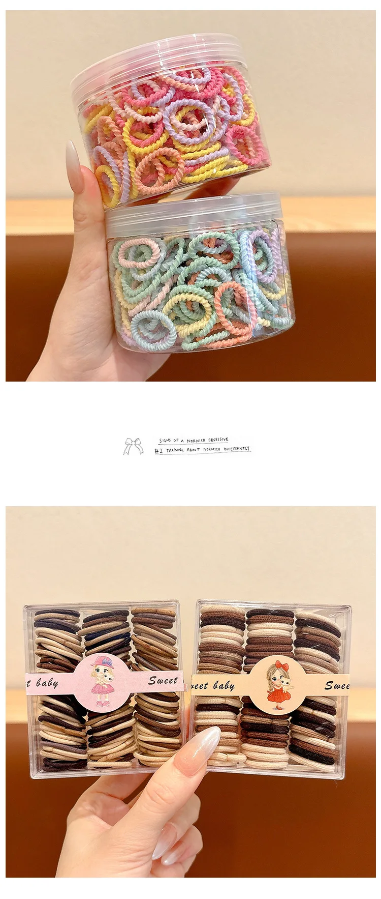 90 teile/satz Koreanischen Stil Candy Farbe Haar Seil für Kinder Hohe Stretch Haar Krawatte Mode Mädchen Scrunchies – Detail 6