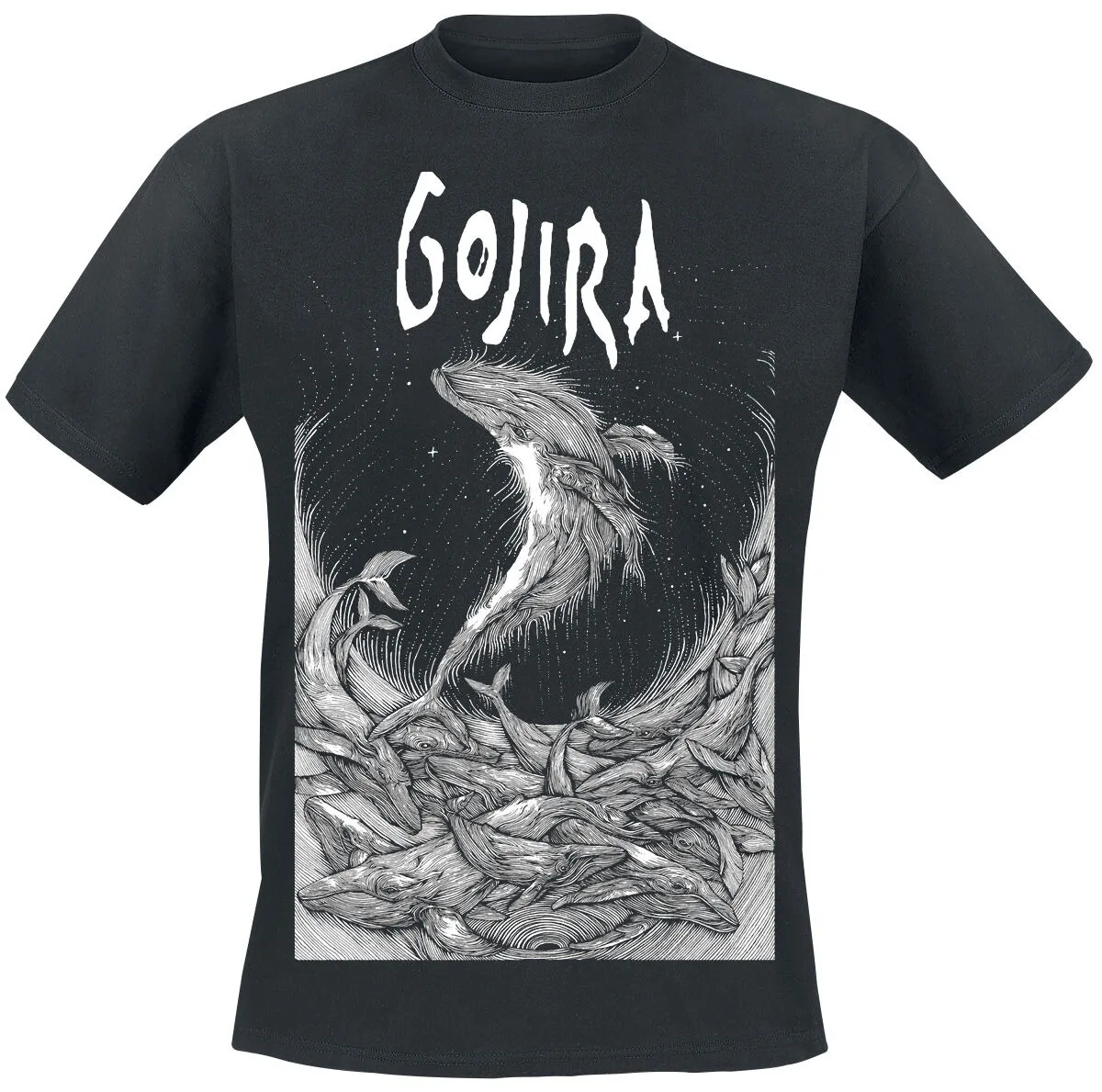 Gojira Occult Woodcut Tee, Progressive Metal T-Shirt mit Skelettbaum- und Gothic-Art-Design für Fans – Detail 6
