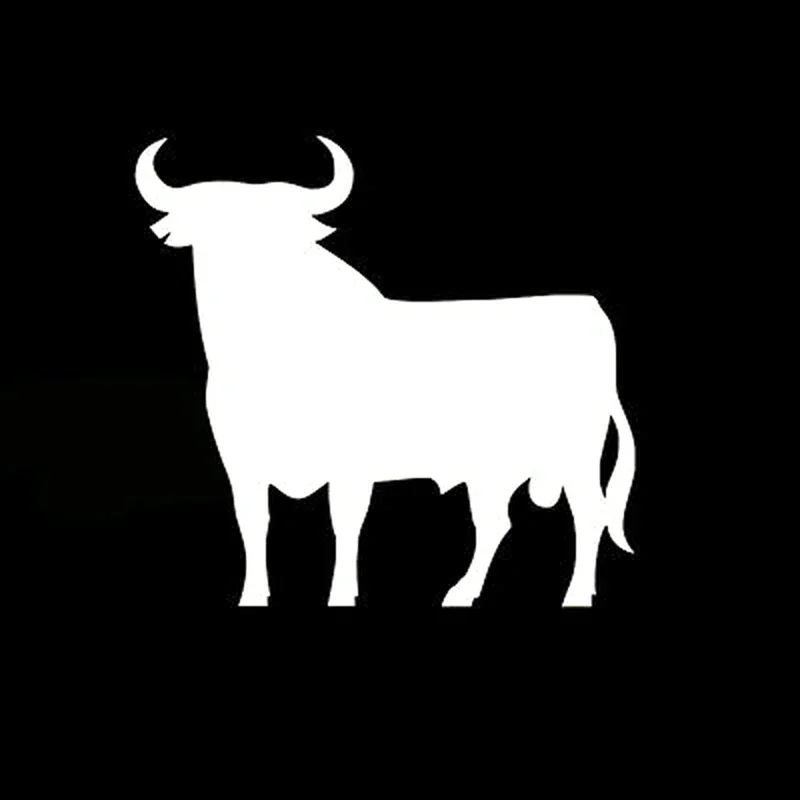 New Design Super Cool Cute Cow Silhouette Cartoon Decorative Painting Scratches Car Decal Vinyl Decal Art Deco Figure PVC, 14cm