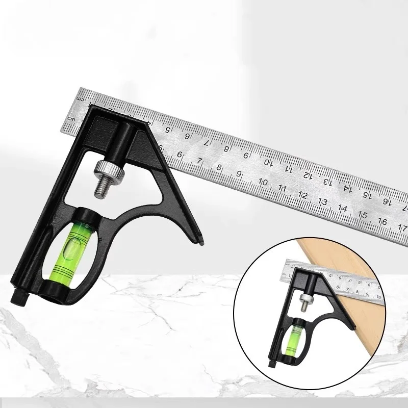 

300mm Square Right Angle Ruler Protractor Adjustable Woodworking Tools Angle Ruler Measuring Tools Combination Spirit Level