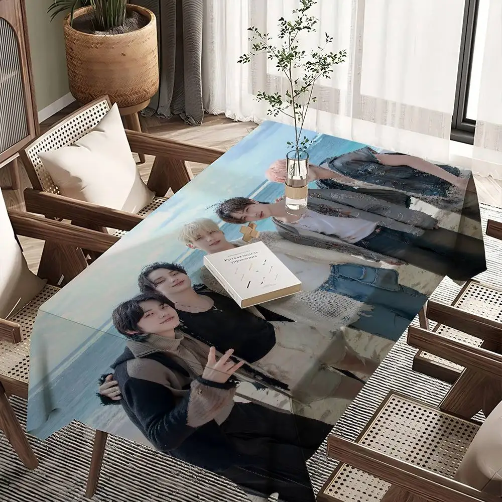 Kpop Tomorrow X Together-TXT Themed Polyester Tablecloths Cute Designs For Home Kitchens Rooms Patios Tablecloth Decoration