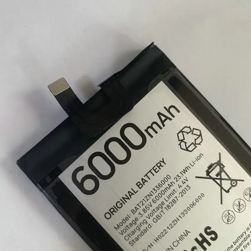 Battery for Doogee V20 Original Li-Ion Rechargeable Bateria 6000mAh BAT21ZN1336000 Mobile Phone Accessories