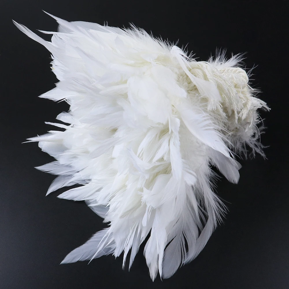 White Natural Rooster Saddle Plumes 4-6 Inch Chicken Hackle Feathers 1000Pcs/lot for DIY Jewelry Dreamcather Earring Decoration