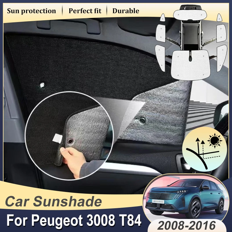

Car Sun Shades For Peugeot 3008 Accessories T84 2008 2009 2010-2016 Anti-UV Privacy Blocks Cars Heat Insulation Auto Accessories