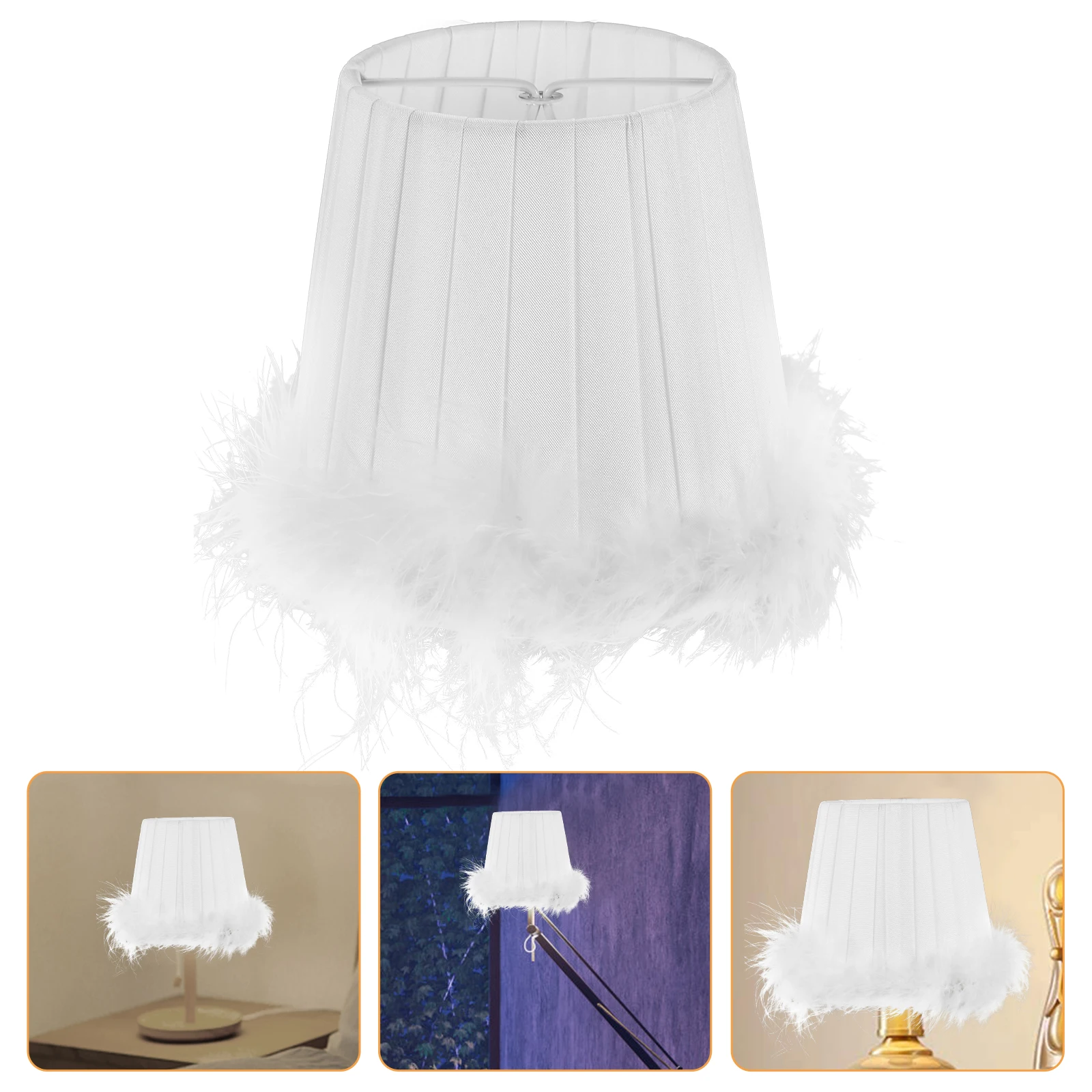 

Fabric Lampshade White Lace Cover Home Decorative Shades Table Lamp Cloth Lighting Accessories Durability Practical Long Lasting