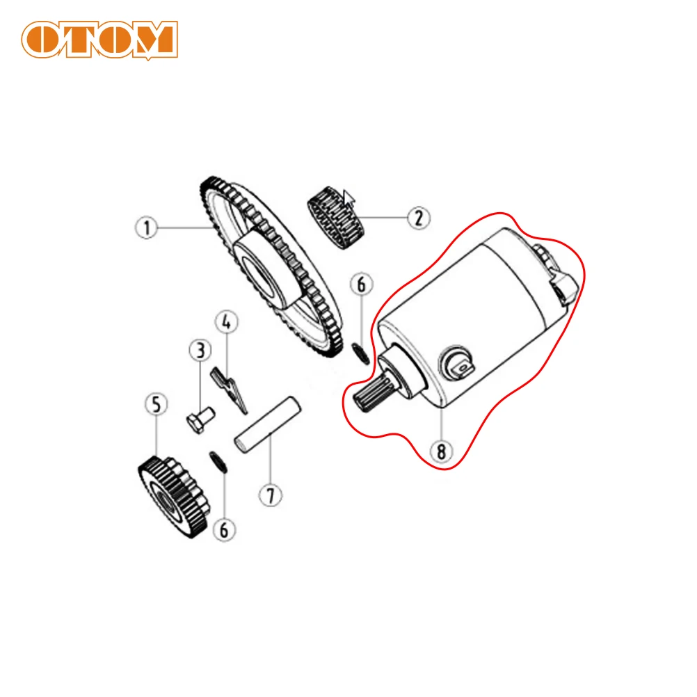 OTOM 250cc Engine Electric Starter Motor Magneto For YAMAHA DT230 Loncin MT250 Kayo KT250 HJ250H 2T Stroke Motorcycle Dirt Bike