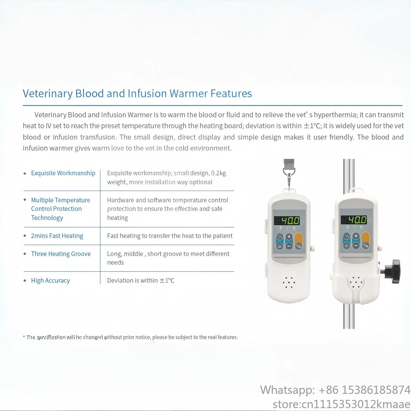Vequyn Pet-Specific IV Fluid and Blood Transfusion Warmer – Thermostatically Controlled Liquid Heater