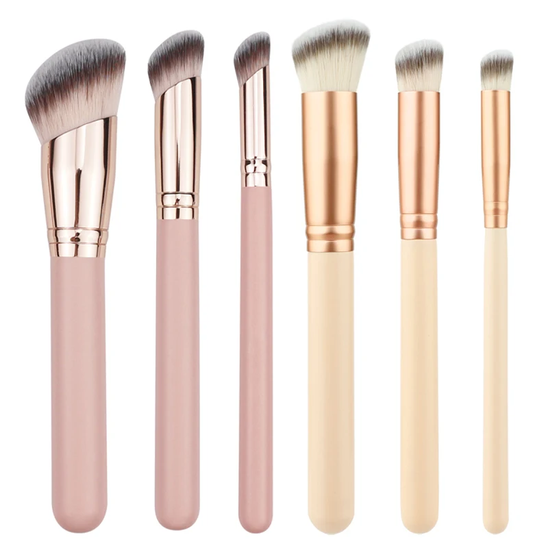1/3 pçs cabeça oblíqua corretivo escovas de cabelo macio sombra de olho fundação pó escova beleza facial compõem ferramentas para mulher
