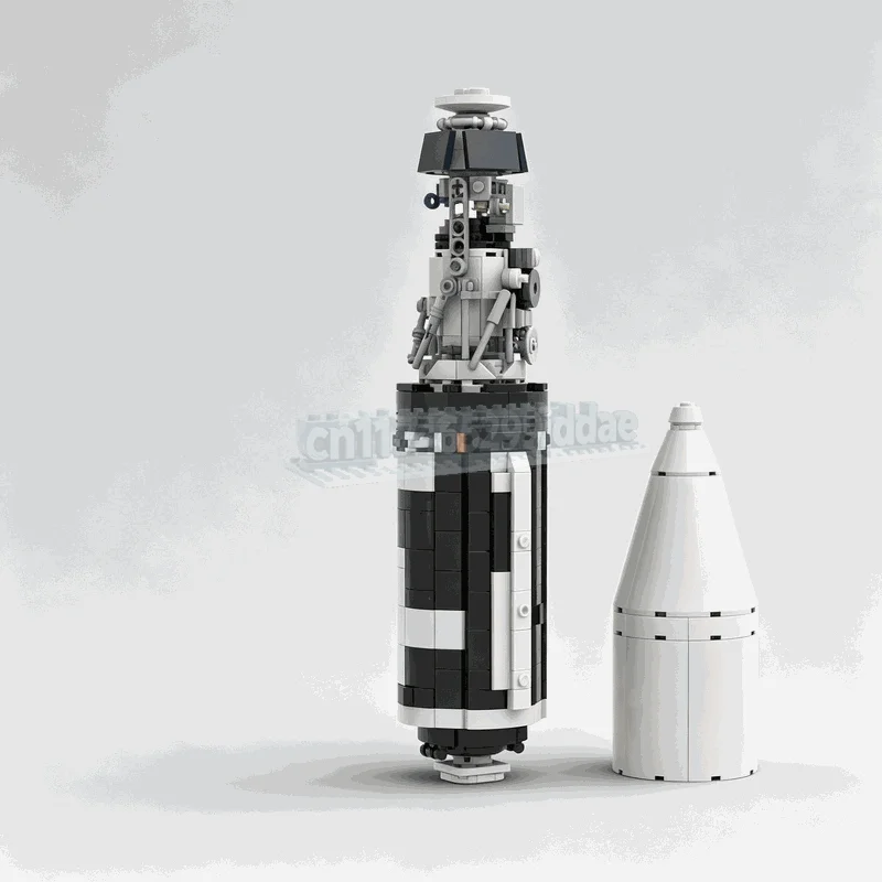 516PCS Skylab Space Station Saturn V Payload MOC Spacecraft Model Custom Puzzle DIY Assembly Building Block Educational Toy Gift