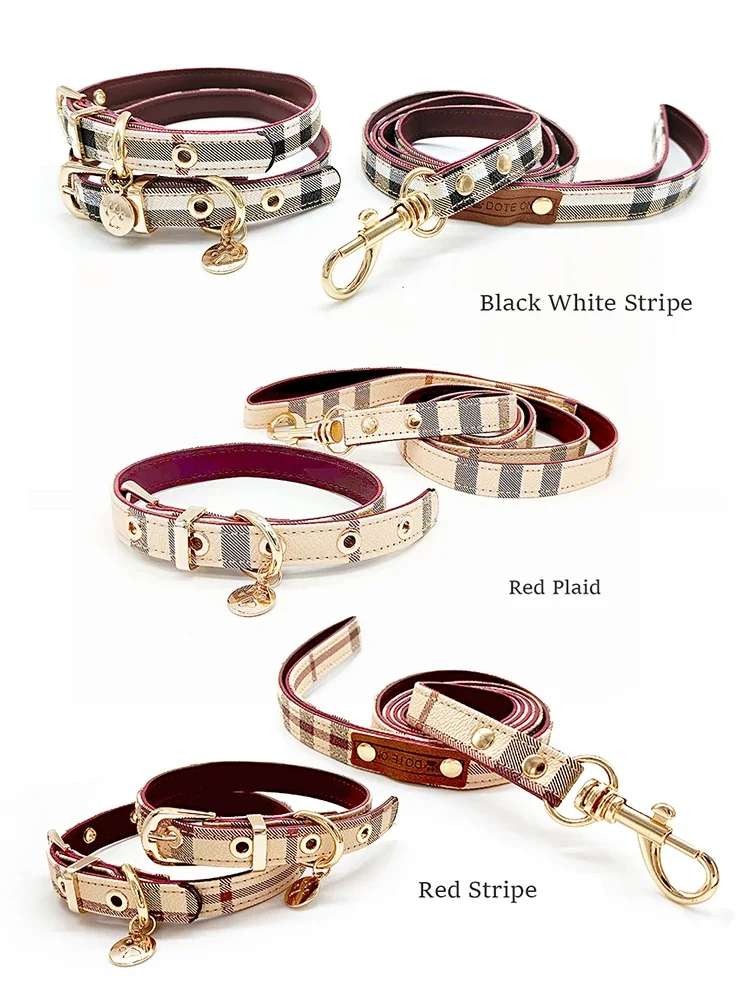 Pet Collar Leash Set Leather Fashion Adjustable Collars Dogs Pet Supplies Medium Large Dogs Gift Walking Training Harness