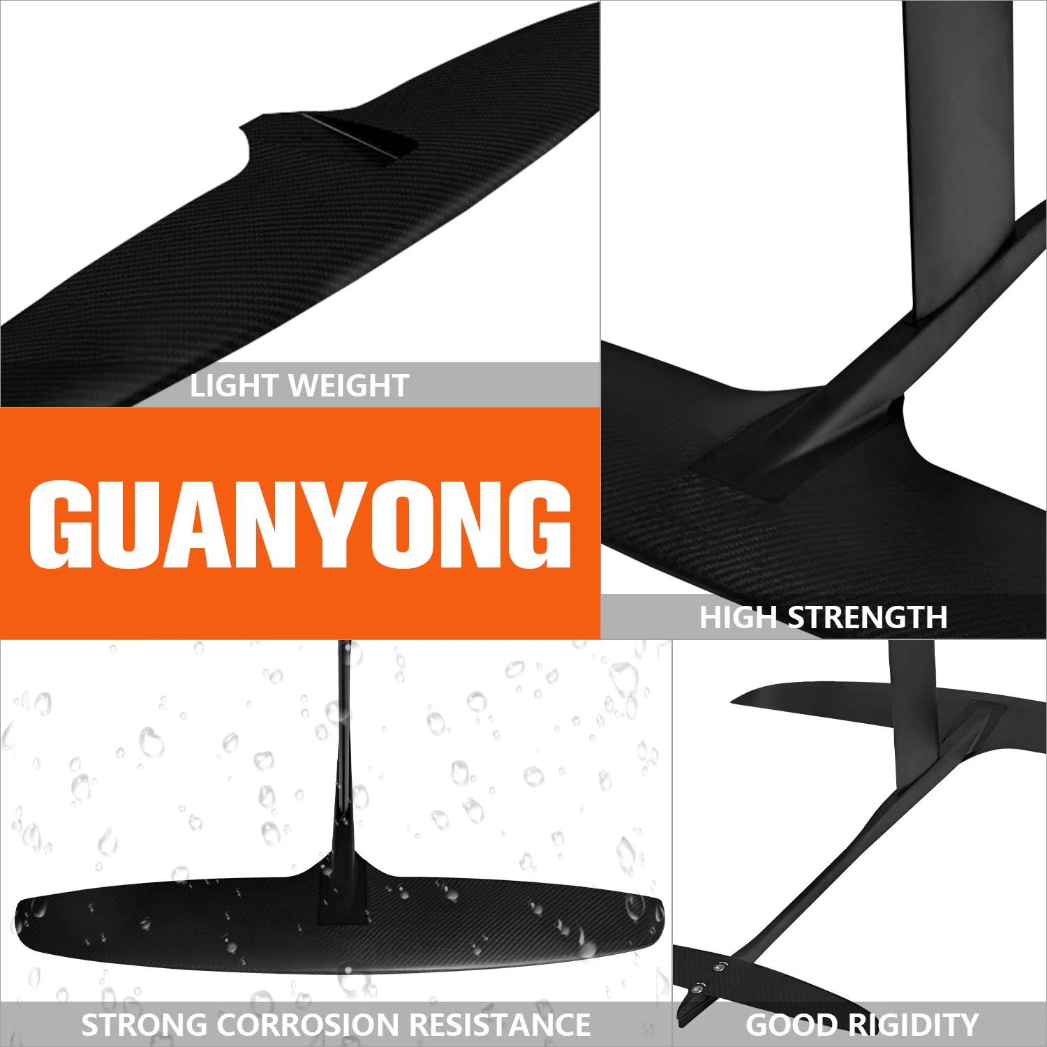 Custom carbon fiber  front wing, wing, hydrofoil, GY-PNG910 1218 sqcm SUP board kitesurfing