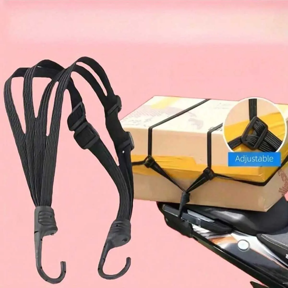 4-in-1 Multi-functional High-strength Rubber Elastic Bungee Rope for Motorcycles, Electric Bicycles, Helmets