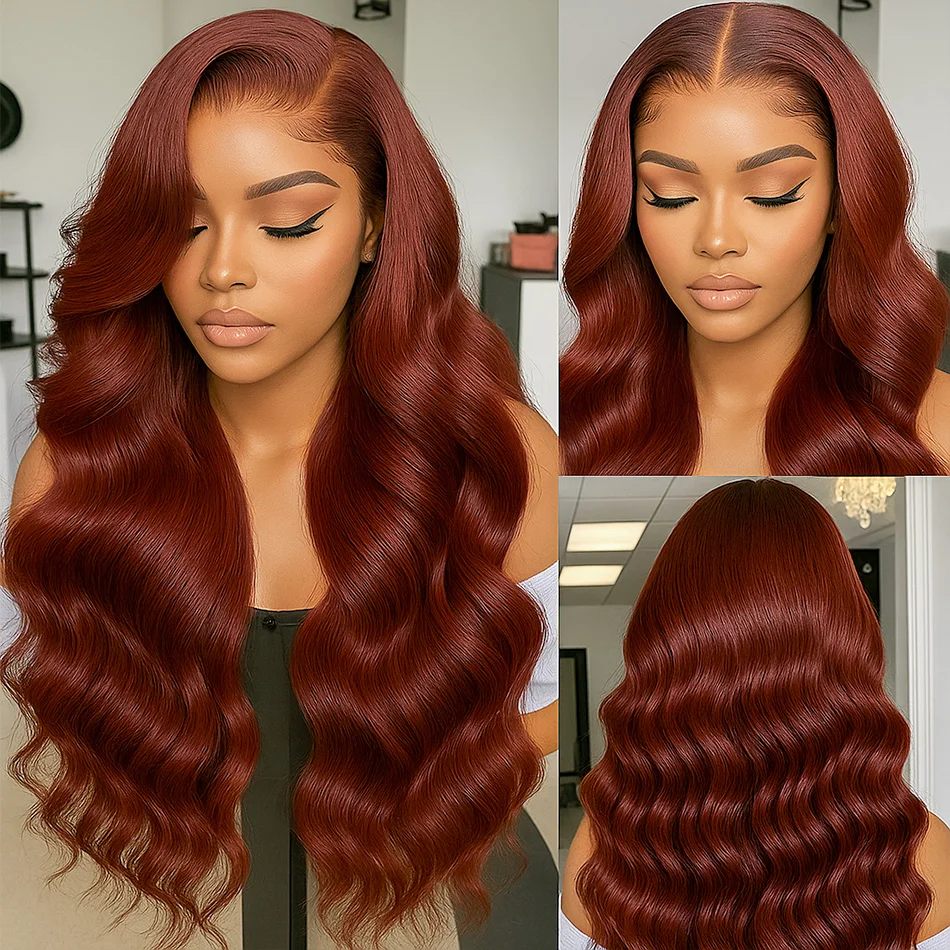 

Распродажа: Готовые парики из натуральных бразильских волос, 30 дюймов, красновато-коричневые, с волнистым укладом, HD-кружево 13x4, плотность 200%, цветные, с кружевной передней частью