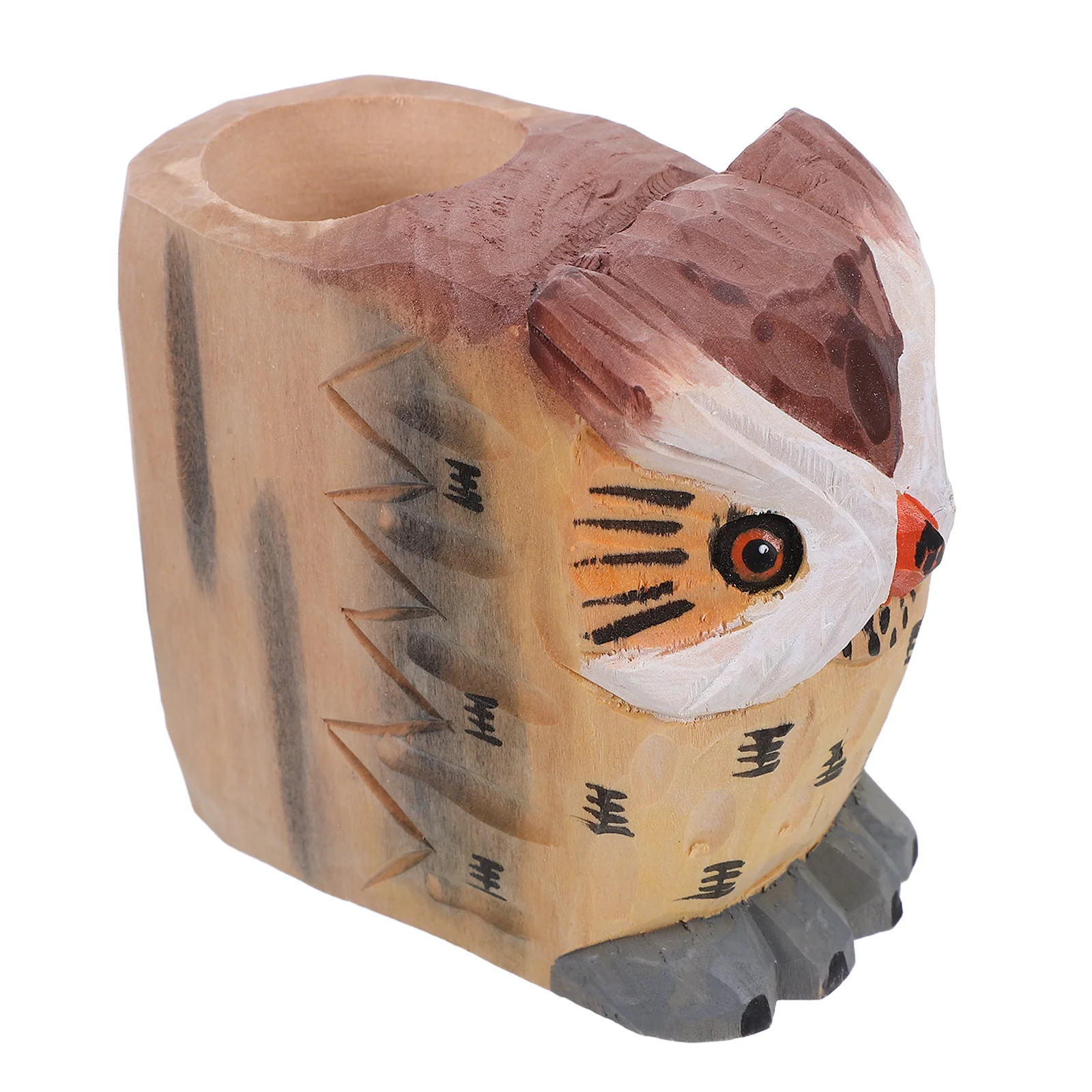 

Wood Owl Pen Holder Desk Organizer Decorative Pencil Cup Cute Stationery Storage Office Classroom Organizer Desk Pen Holder