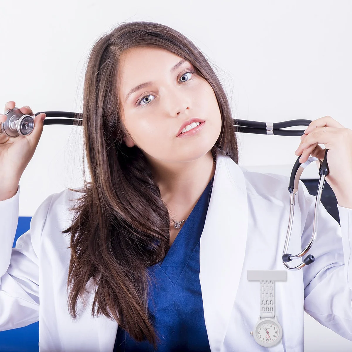 

Medical Hanging White Nurse Timepiece For Doctor Portable Durable Tool Accessory Nurse Pocket Watch Medical Timekeeper Pocket