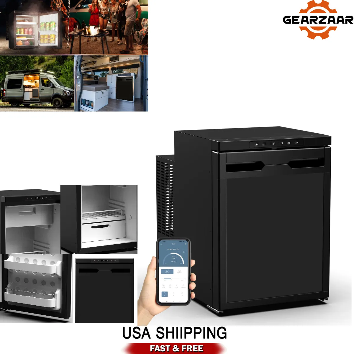 

40L Cooler 12/24V 110-240V Portable Car Refrigerator RV Car Fridge Freezer APP