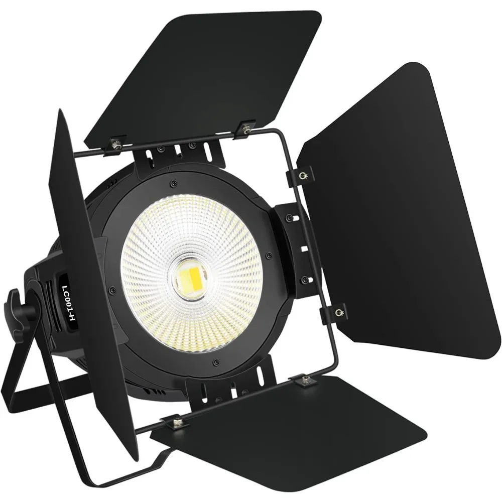 

Stage Lights with Barn Doors, 100W COB LED Spotlights Warm White & Cold White Par Lights, Spotlight/Fresnel Lights