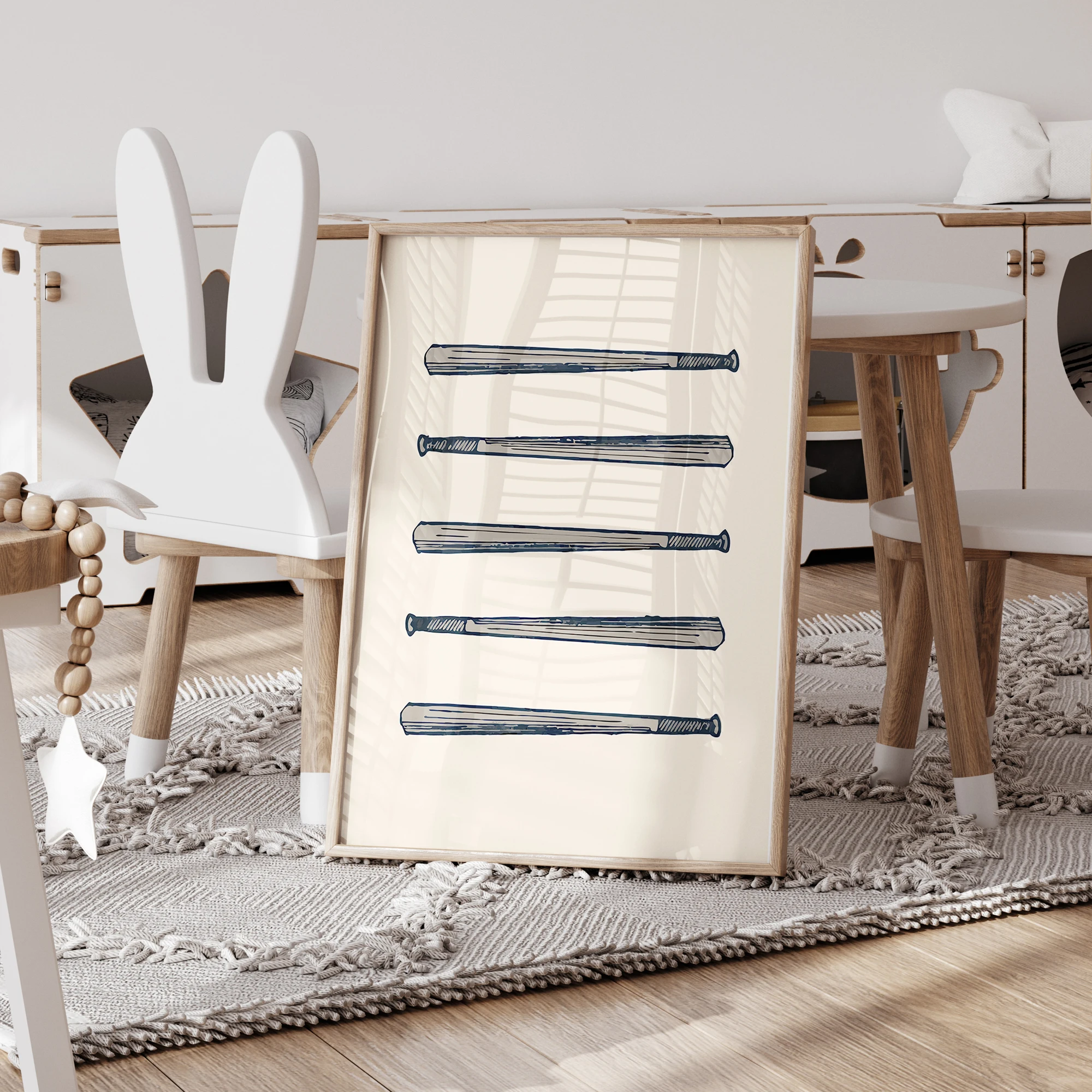 3 قطعة اسم مخصص شخصية لطيف الكرتون مضرب بيسبول جدار الفن طباعة صورة لغرفة المعيشة الاطفال الصبي غرفة ديكور المنزل هدية #2