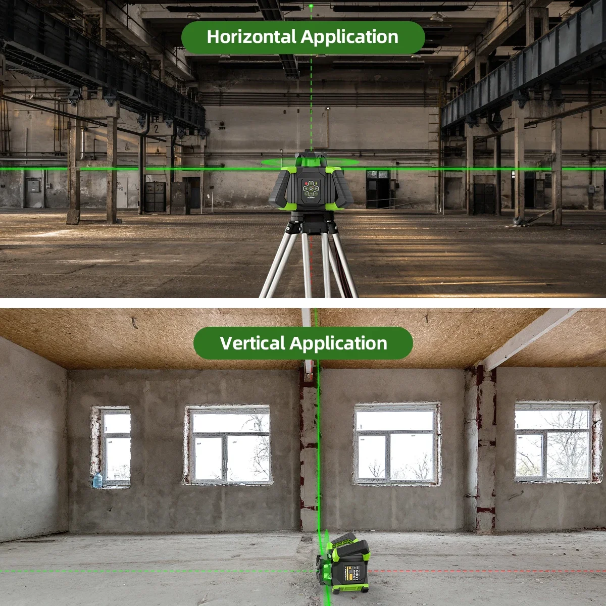 Laser Level Huepar RL300HVG, Automatic Leveling High-precision Rotating Laser, Long Endurance Operation, Simple Calibration Tool