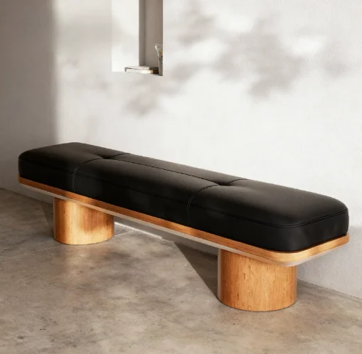 Long bench, creative shoe changing bench, clothing store, fabric long bench, entrance bench, solid wood bench