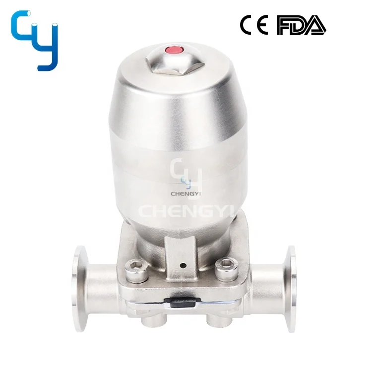 SS 316L Stainless Steel Quick Installed Aseptic Pneumatic Diaphragm Valve with Stainless Steel Actuator