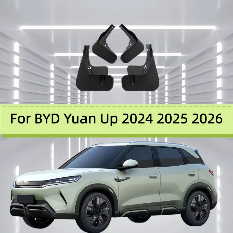For BYD Yuan Up 2024 2025 2026 ABS Car Mud Guards Mudguards Mudflaps Mud Guard Fenders Front Rear Wheels Auto Accessories 4PCS