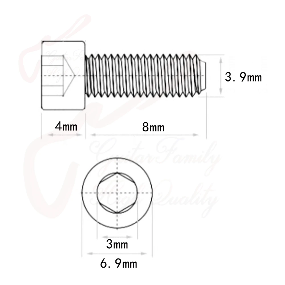 1 Set (3 Pieces) Titanium Alloy Electric Guitar Tremolo System Bridge Locking Nut Screws