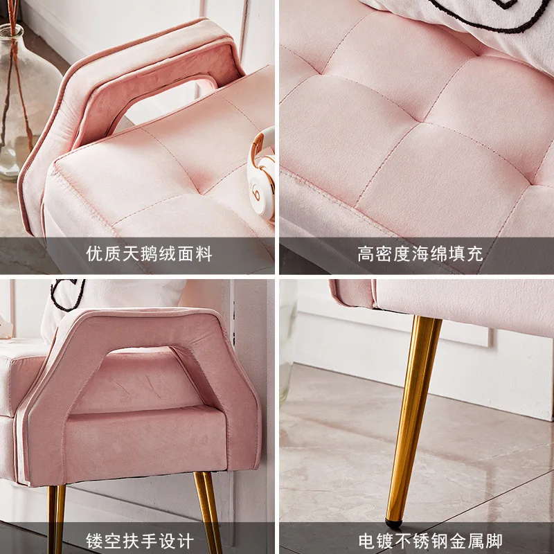 الحديثة الشمال ضوء الأحذية الفاخرة تغيير البراز السرير مقعد أريكة مرحاض البراز متجر الملابس أريكة طويلة، دقيقة