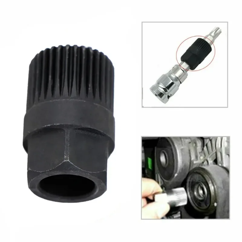 Alternator Clutch Free Wheel Pulley Removal Tool With 33 Tooth V Belt Pulley Remover Black Car Accessories